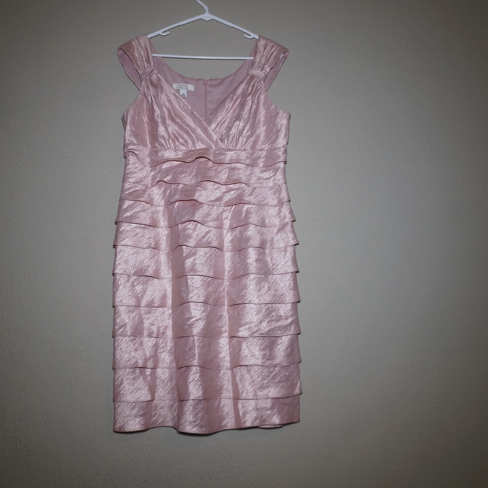Satin Pink Ruffeld Dress -BRAND NEW-